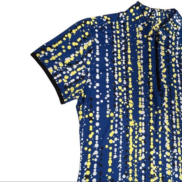 Maggie Lane, no size, Jersey, stretchy silky material, blue with colorful dots - Picture 6 of 12